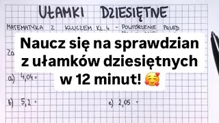 Ułamki dziesiętne  kl 4  Matematyka Z Kluczem  najlepsze przygotowanie na sprawdzian 🙌🤩 [upl. by Enomsed]