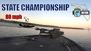 RACING BASS BOATS in flooded TIMBER Lake Seminole  Florida BASS Nation State Tournament [upl. by Ulrike973]