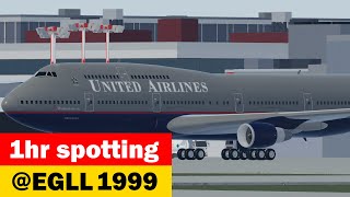 1 Hour of Planespotting at EGLL LondonHeathrow 1999 Aeronautica [upl. by Anihpled828]