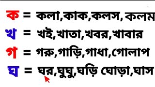 ক খ গ ঘ ঙ  ক খ গ ঘ ঙ দিয়ে শব্দ গঠন  ব্যঞ্জনবর্ণ দিয়ে শব্দ গঠন  বাংলা ভাষা রিডিং পড়া শিখি [upl. by Kessel210]