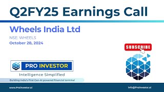 Wheels India Ltd  Q2FY25  Earnings Conference Call  concall concallshorts wheelsindia [upl. by Yaj129]