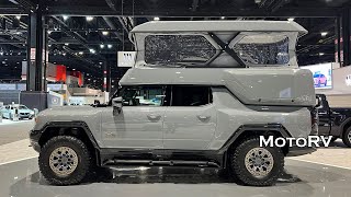 190K EarthCruiser 4x4 Overlanding Electric Camper 2024 GMC Hummer OffRoad RV [upl. by Hceicjow]