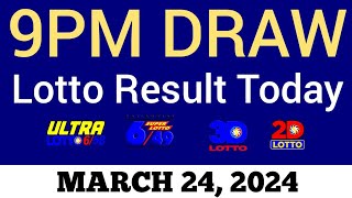 Lotto Result Today 9pm Draw March 24 2024 Swertres Ez2 PCSO Live Result [upl. by Bakki]