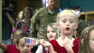 Okla National Guard member surprises his daughter at school [upl. by Lorenza]