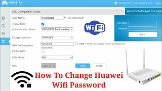 How To Change Huawei Wifi Password  Huawei Wifi Password Change  Huawei EG8141A5 Password Change [upl. by Dian]