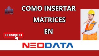 Como insertar Matrices en NEODATA [upl. by Asserak350]