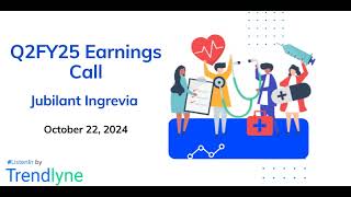 Jubilant Ingrevia Earnings Call for Q2FY25 [upl. by Gerge]