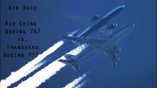 Air Race  747 vs 777  in HD with Telescope [upl. by Hooge]