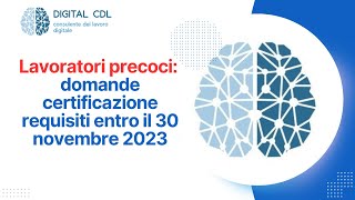 Certificazione requisiti lavoratori precoci [upl. by Ahsitnauq529]