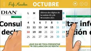 CALENDARIO TRIBUTARIO RENTA PN MES OCT21 [upl. by Erida]