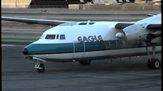 Eagle Jet Charter Fokker F27200 Friendship Departing BUR [upl. by Atteynek]