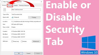 Security tab missing in folder properties windows 10  FIX [upl. by Acissaj]