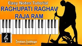 How to Play Raghupati Raghav Raja Ram  Piano Easy Notes  Gandhi Jayanti Song Indian Solfege [upl. by Otipaga766]