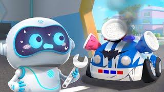 Lets Repair Police Car   More Monster Truck Songs  Kids Song  BabyBus  Cars World [upl. by Hamian]