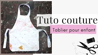 Tuto couture facile  faire un tablier de cuisine pour enfant [upl. by Ynar828]