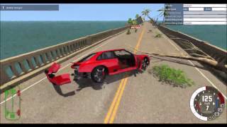 175 MPH Bridge Out Crashes  BeamNGdrive [upl. by Aicercal]