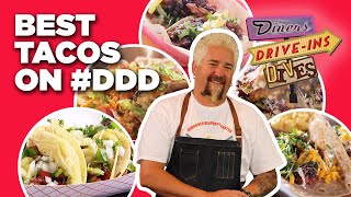 Top 10 Taco Videos on DDD with Guy Fieri  Diners DriveIns and Dives  Food Network [upl. by Fiertz]