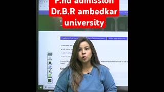 PhD admission 202425  BR Ambedkar University PhD Admission 2024  Through UGC NET Score  shorts [upl. by Windzer]