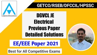 DGVCL JE 2021 EE Paper III Solutions Practice Set 58 GETCO  RSEB DFCCIL HPPSCAEJE Amrit Sir [upl. by Bledsoe]