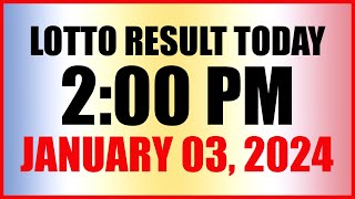 Lotto Result Today 2pm January 3 2024 Swertres Ez2 Pcso [upl. by Everest227]