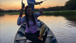 PESCAMOS DE MOLINETE PELA PRIMEIRA VEZLAGO AMANÃ amazonas [upl. by Tristam]