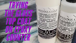 Stone Coat Countertops Ultimate Top Coat GLOSS First time application amp finished look [upl. by Airdnazxela107]