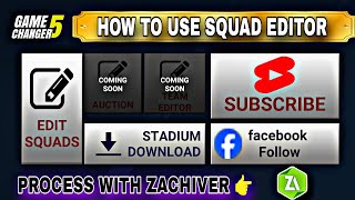 HOW TO USE SQUAD EDITOR🤔  ALL PROCESS WITH ZACHIVER ✔️  cricketlover gamechanger5 [upl. by Joana90]