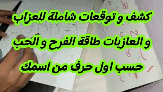 كشف و توقعات شاملة للعزاب و العازبات طاقة الفرح و الحب حسب اول حرف من اسمك [upl. by Aicirt]