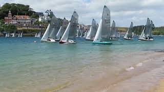 Salcombe Gin Merlin Rocket Week 2024 Thursday Afternoon Race Start by Malcolm Mackley [upl. by Filide]