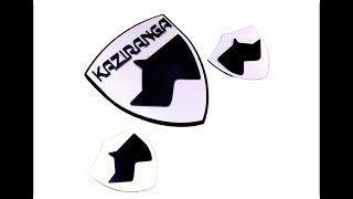 Kaziranga Rhino Silver Car Sticker Emblem [upl. by Nuli736]