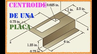 Estatica CENTROIDE DE UNA PLACA EN VOLUMEN Ejercicio 5 109 Beer and Jhonston [upl. by Pattin]