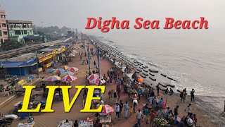 সকালবেলায় ওল্ড দীঘা সমুদ্র সৈকত 🏖️⛅ Digha Sea Beach 🌊 6122024 Live 🛑 [upl. by Nart]