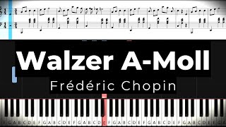 Walzer AMoll  Frédéric Chopin mit Noten ♥ Original Piano Tutorial SLOW amp FAST ♫ Felicitas Falke ♫ [upl. by Ihcas]