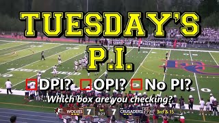 High School Football Officials Call A Pass Interference That Makes Announcers Say quotWowquot [upl. by Atlante]