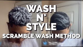 STRAIGHT HAIR WAVES SCRAMBLE WASH METHOD WASH N STYLE PT2 [upl. by Katharine]