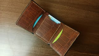 FREE PATTERN Handmaking a Bespoke Leather Trifold Wallet Step by Step [upl. by Niehaus]