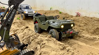 Remote control Trucks RC Jeep 1941 Vs Rc Toyota Land Cruiser Pickup Truck Off Road Adventure  RC [upl. by Shaylah]