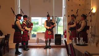 Eagle Pipers Society Welcome The Royal Scots Dragoon Guards [upl. by Learrsi]