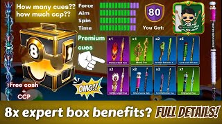 8 ball pool Cue Power Rank 80😎 Unlock New Cues And Upgrades from 8x Expert Box 8ballpool miniclip [upl. by Ydnis]