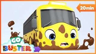 Stuck In The Mud  Go Buster  Bus Cartoons amp Kids Stories [upl. by Annaierb792]