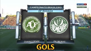 Gols Chapecoense 5 x 1 Palmeiras  Brasileirão 04102015 [upl. by Vashtee473]