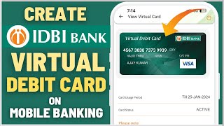 How To Create IDBI Bank Virtual Debit Card on Mobile Banking [upl. by Cela961]