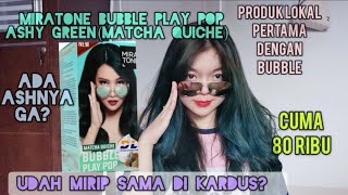 REVIEW MIRATONE BUBBLE PLAY POP ASHY GREEN MATCHA QUICHE  DYE MY HAIR LIKE AT SALON [upl. by Einaeg]