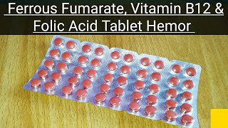 Folic Acid Tablets Dose In Pregnancy  Ferrous Fumarate Vitamin B12 And Folic Acid Tablet Hemor Uses [upl. by Yelrebmyk]