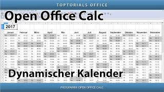 Dynamischen Kalender erstellen  Download OpenOffice Calc [upl. by Caro580]