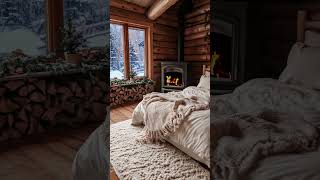 Snowstorm Calm Wrapped in Warmth as the Fireplace Glows and Blizzard Howls Outside snow winter [upl. by Amapuna]