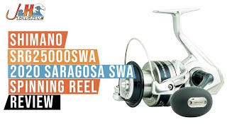 Shimano SRG25000SWA 2020 Saragosa SWA Spinning Reel Review  JampH Tackle [upl. by Marsland]