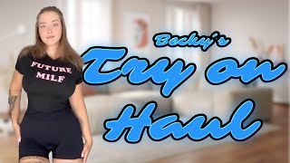 4K SEETHROUGH TOPS WITH BECKY  TRY ON HAUL AT HOME [upl. by Odele136]