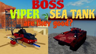 BOSS VIPER AND BOSS SEA TANK REVIEW  Military Tycoon  Roblox [upl. by Arotak]