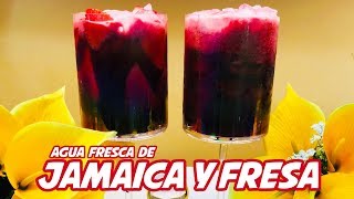 Agua Fresca de Jamaica y Fresas [upl. by Enilekaj]